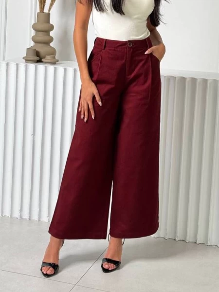 بنطلون كريب عنابي IB1059 red Pants